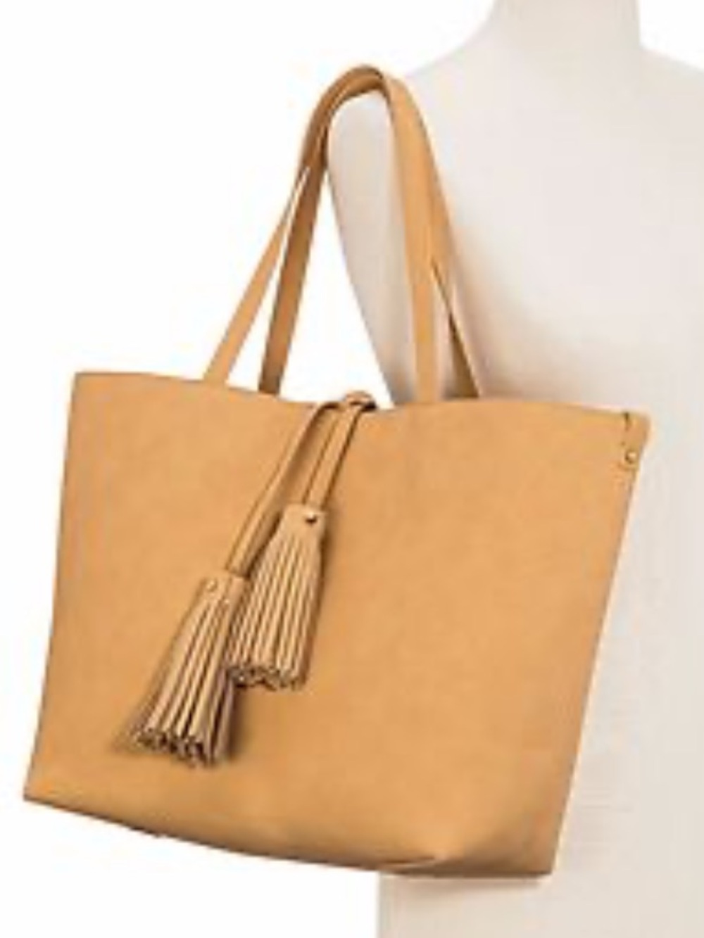Merona Vintage Y2K Beige Yellow Faux Leather Shoulder and Cosmetic Bag - Picture 1 of 16